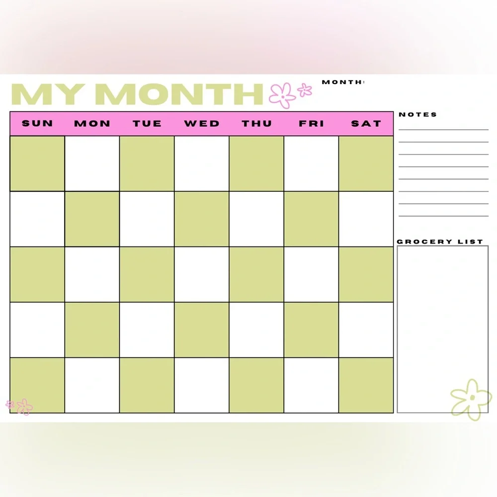 Multi color Fridge calendar 20x14